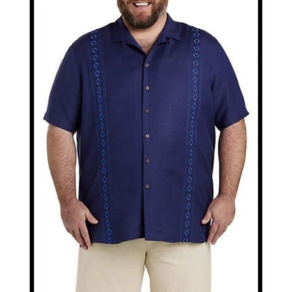 Oak Hill Men Tonal Big & Tall Short Sleeve Shirt Size 3XLT - Picture 1 of 8